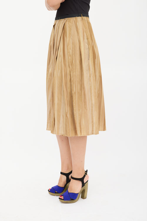 Marni Gold Marbled Pleated Skirt