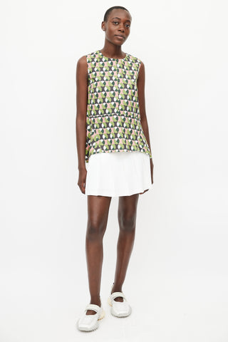 Marni Green 
Multicolour Geometric Print Top