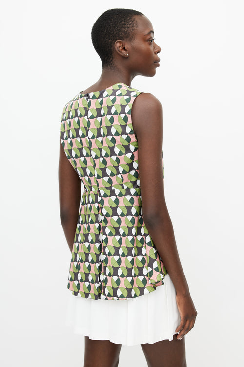 Marni Green 
Multicolour Geometric Print Top