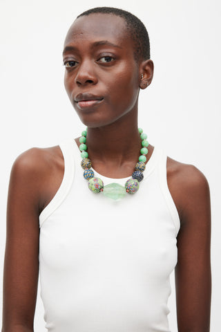 Green 
Multicolour Chunky Crystal Beaded Necklace