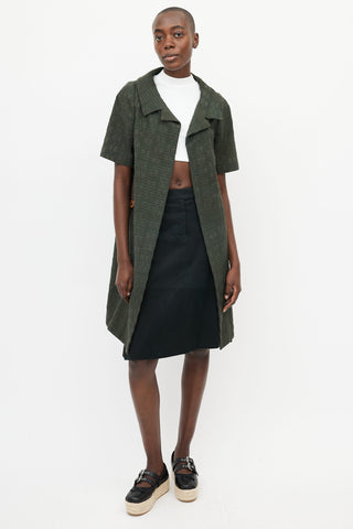 Marni Green Woven Belted Coat