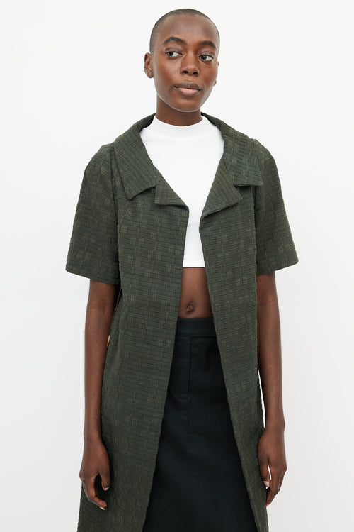 Marni Green Woven Belted Coat