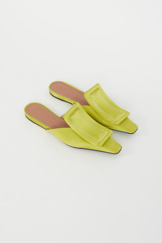 Marni Green Satin Sabot Mule