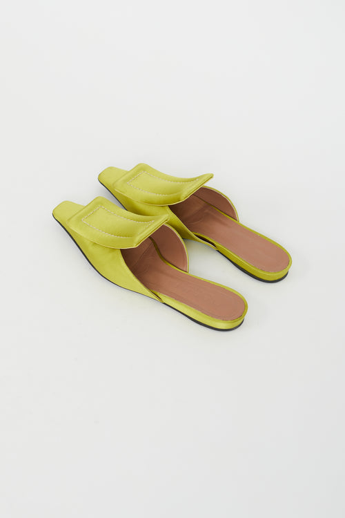 Marni Green Satin Sabot Mule