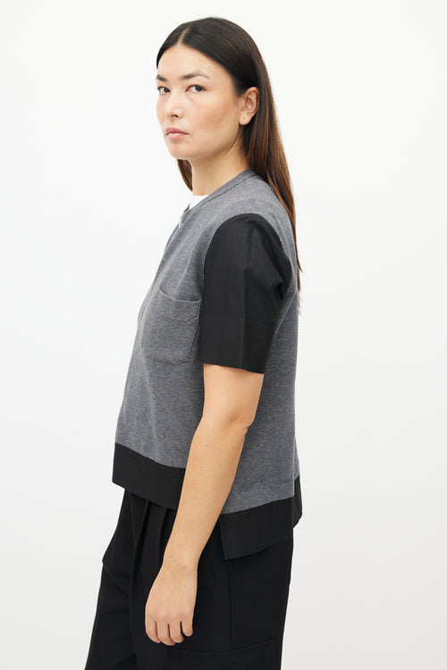 Marni Grey 
Black Zip Top