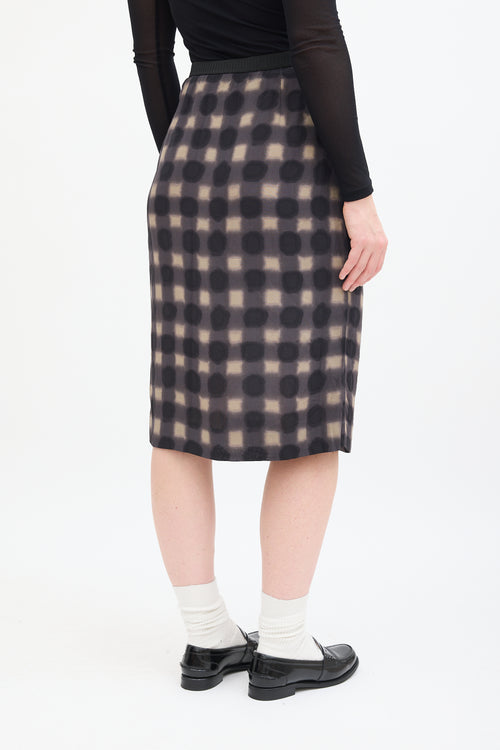 Marni Grey 
Multi Polka Dot Checkered Skirt