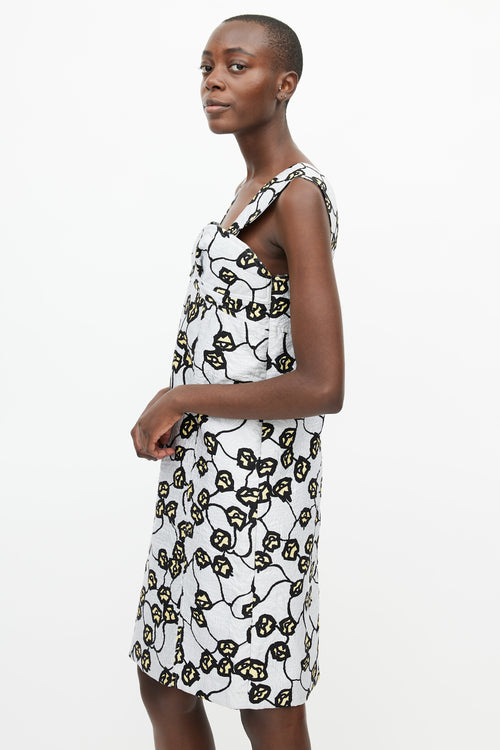 Marni Grey 
Multi Quilted Floral Dress