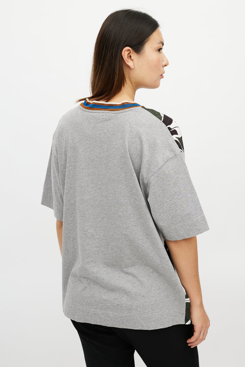 Marni Grey 
Multicolour Leaf T-Shirt