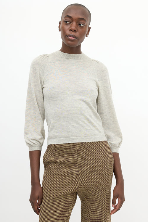 Marni Grey Cashmere Button Up Back Sweater