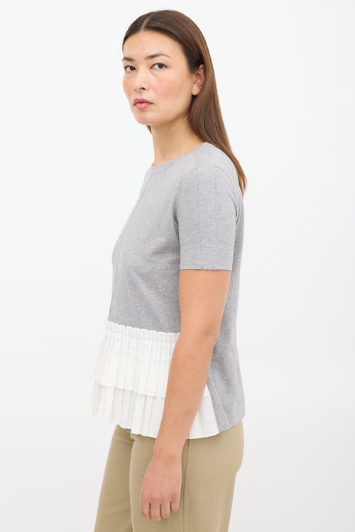 Marni Grey 
White Pleated T-Shirt