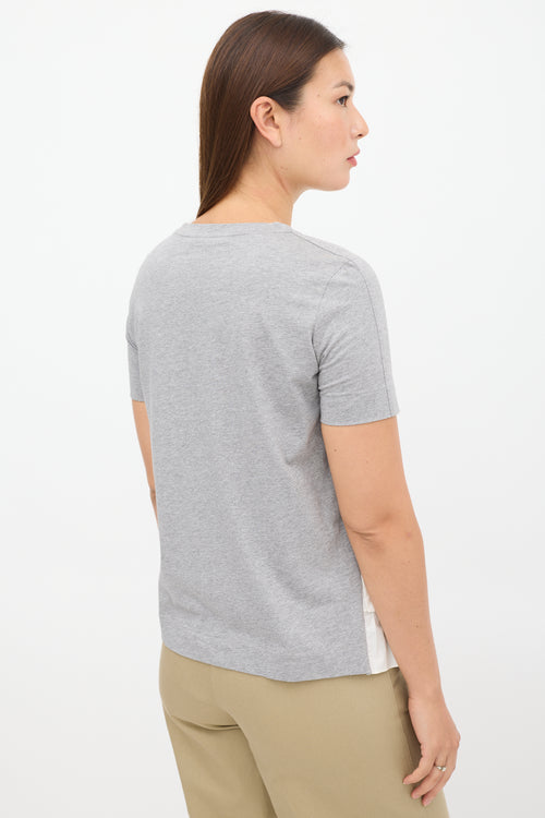 Marni Grey 
White Pleated T-Shirt