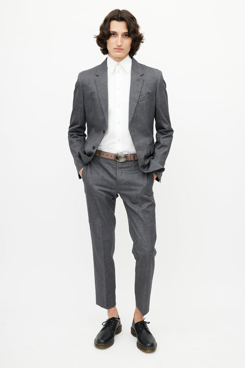 Marni Grey Wool Blazer Pant Suit