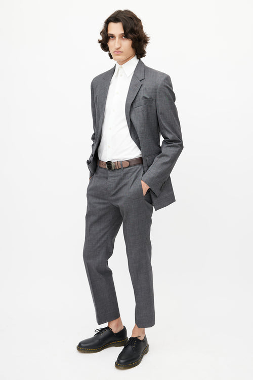 Marni Grey Wool Blazer Pant Suit