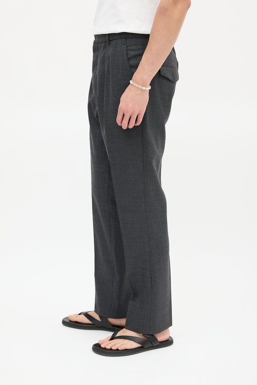 Marni Grey Wool Tapered Trouser