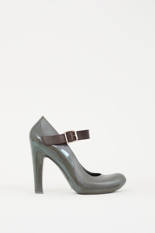 Marni Grey 
Brown Rubber Mary Jane Pump