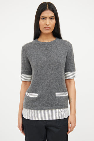 Marni Grey Knit Striped Top