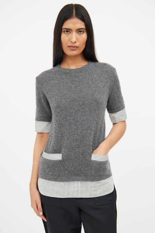 Marni Grey Knit Striped Top