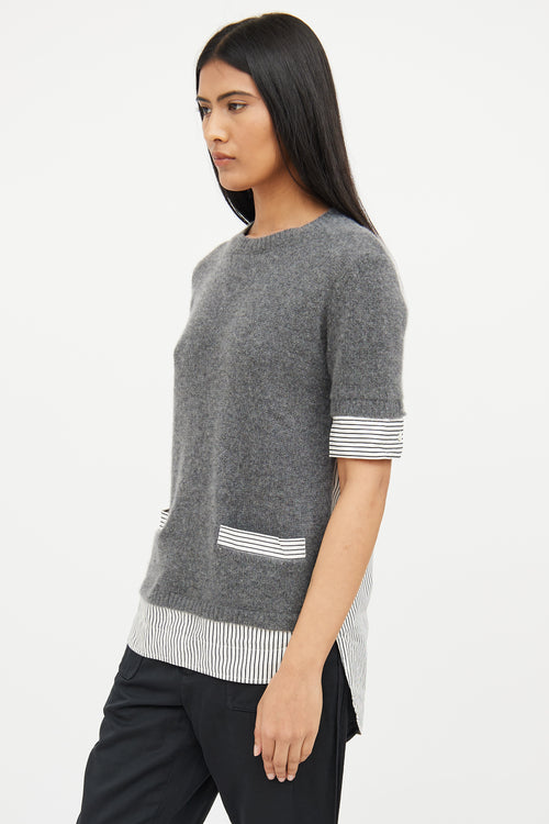 Marni Grey Knit Striped Top