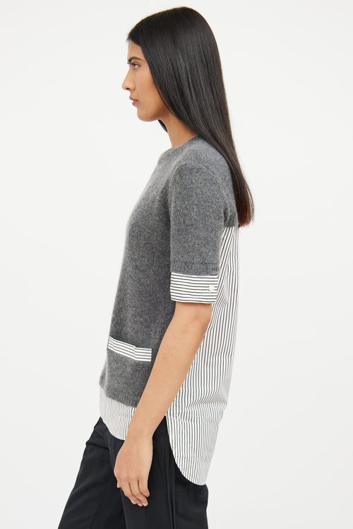 Marni Grey Knit Striped Top