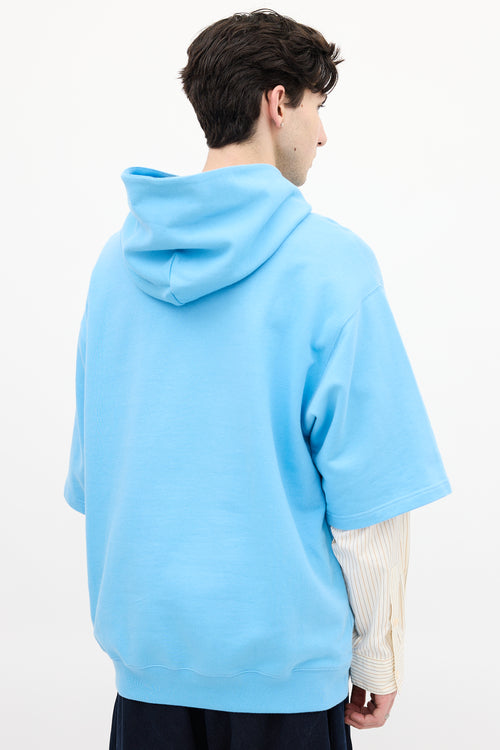 Marni Light Blue Layered Logo Hoodie