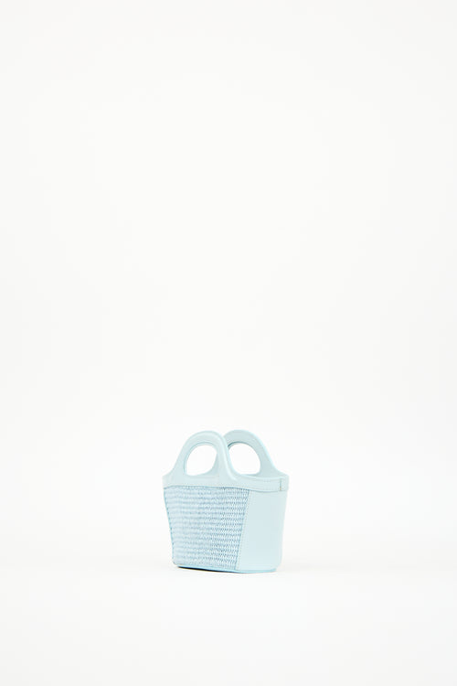 Marni Light Blue Raffia 
Leather Micro Tropicalia Tote