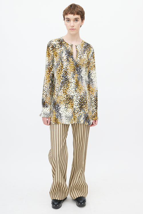 Marni Multi Silk Pixel Print Blouse