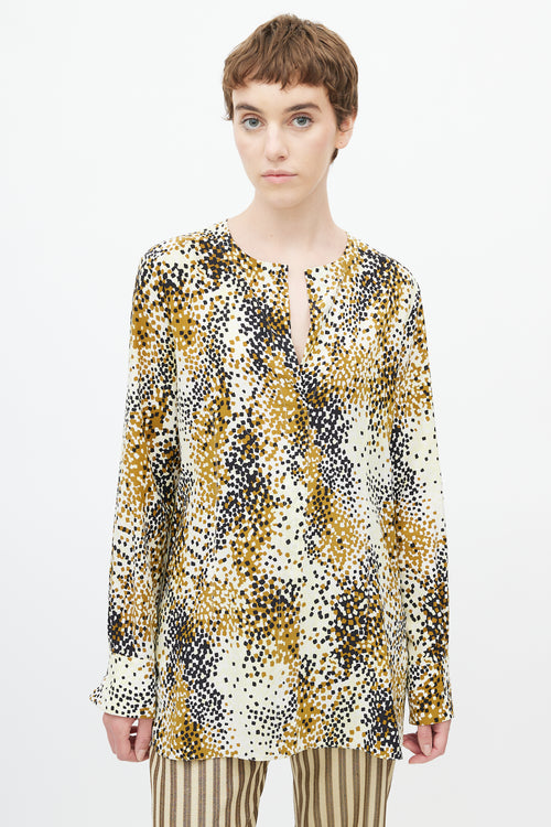 Marni Multi Silk Pixel Print Blouse