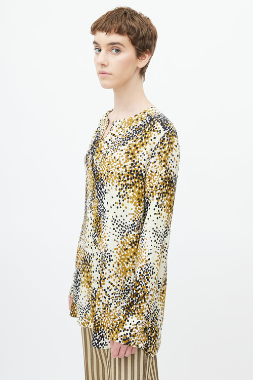 Marni Multi Silk Pixel Print Blouse