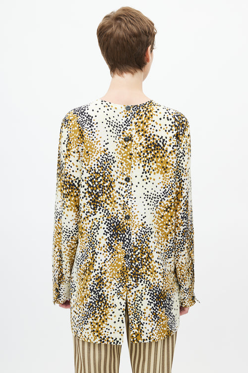 Marni Multi Silk Pixel Print Blouse