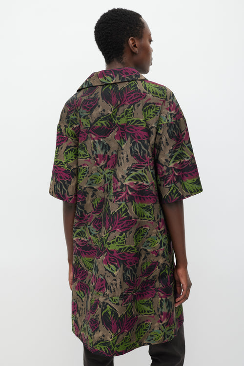 Marni Multicolour Leaf Belted Jacket