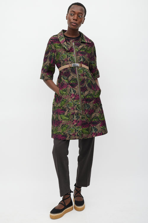 Marni Multicolour Leaf Belted Jacket