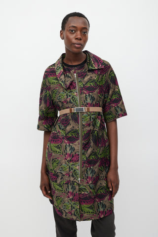 Marni Multicolour Leaf Belted Jacket