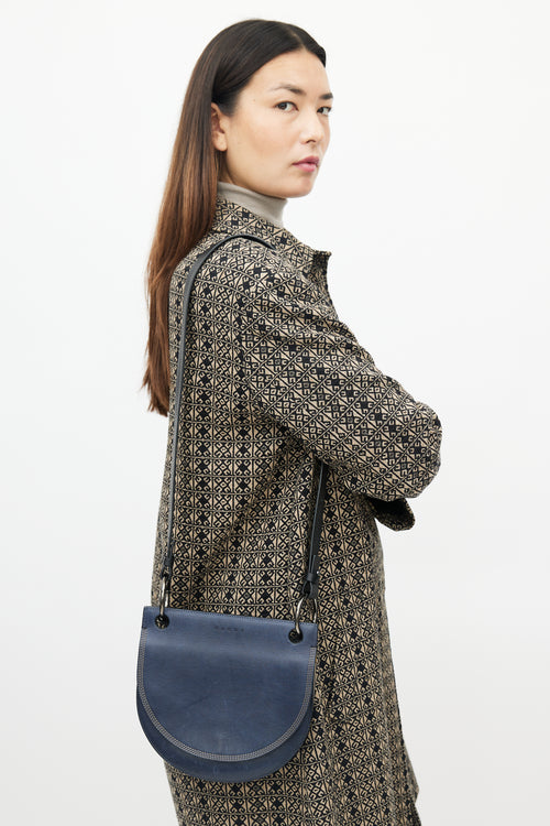 Marni Blue Leather Double Sided Saddle Bag