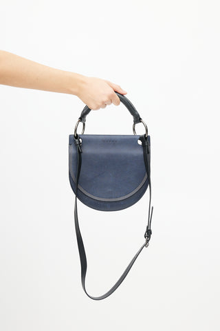 Marni Blue Leather Double Sided Saddle Bag