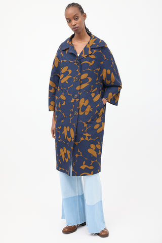 Marni Navy 
Brown Floral Light Coat