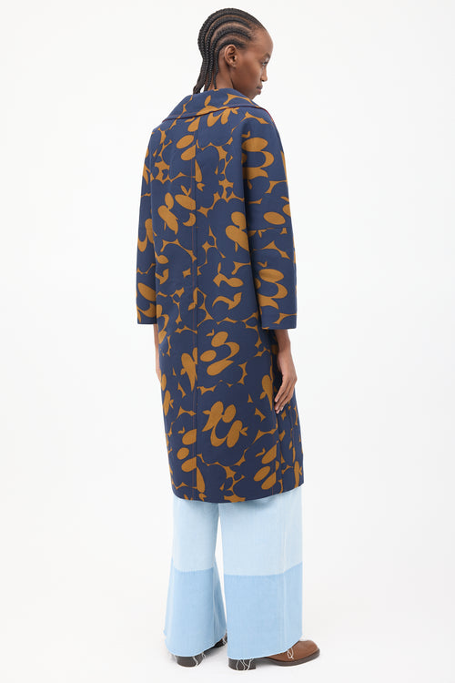 Marni Navy 
Brown Floral Light Coat