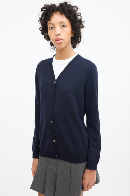 Marni Navy Cashmere V-Neck Cardigan