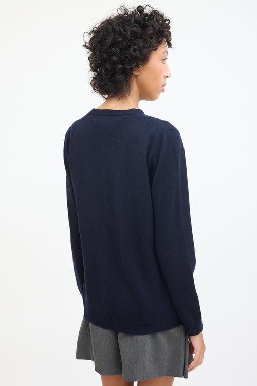 Marni Navy Cashmere V-Neck Cardigan