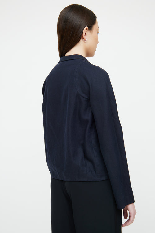 Marni Navy Cotton Linen Blazer