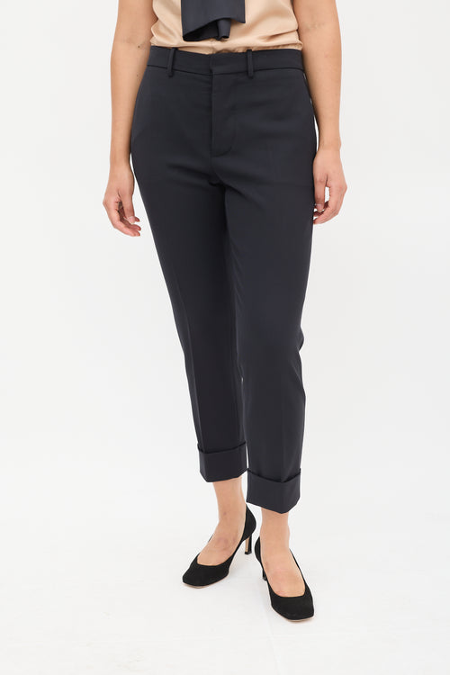 Marni Navy Cuffed Slim Trouser