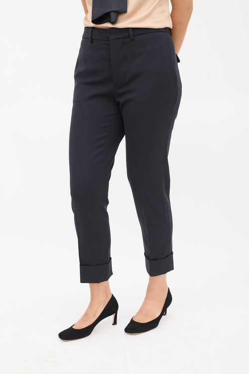 Marni Navy Cuffed Slim Trouser