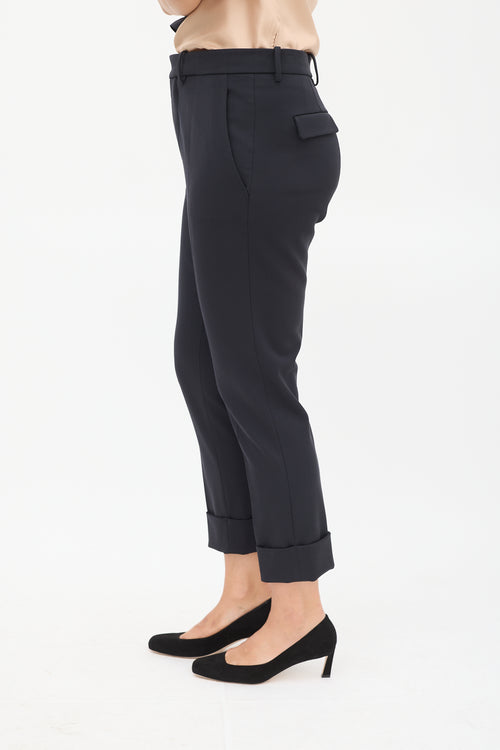 Marni Navy Cuffed Slim Trouser