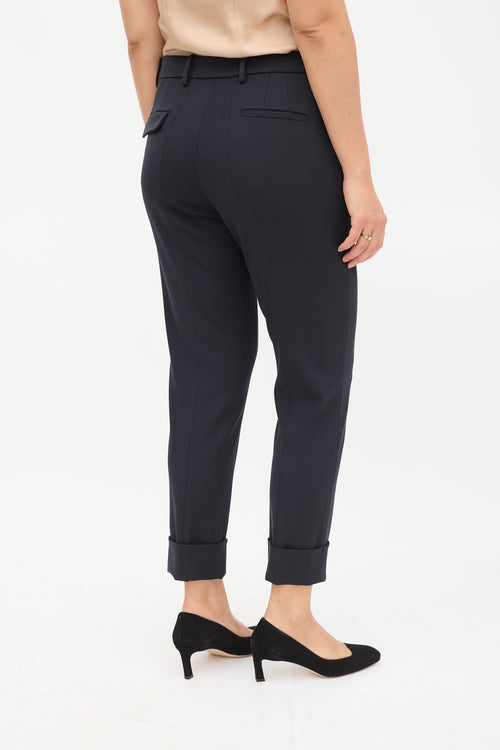 Marni Navy Cuffed Slim Trouser