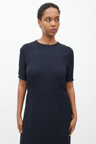 Marni Navy Ruffled Dress