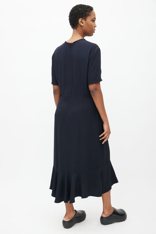 Marni Navy Ruffled Dress