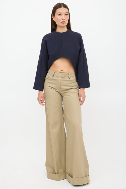 Marni Navy Wool Cut Out Top