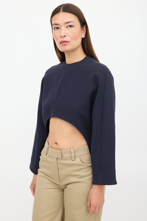 Marni Navy Wool Cut Out Top