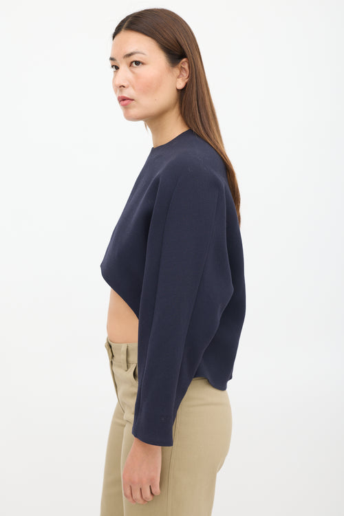 Marni Navy Wool Cut Out Top