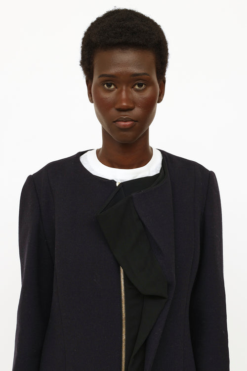 Marni Navy 
Black Wool Coat