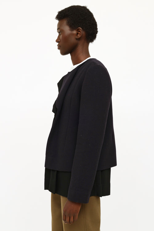 Marni Navy 
Black Wool Coat